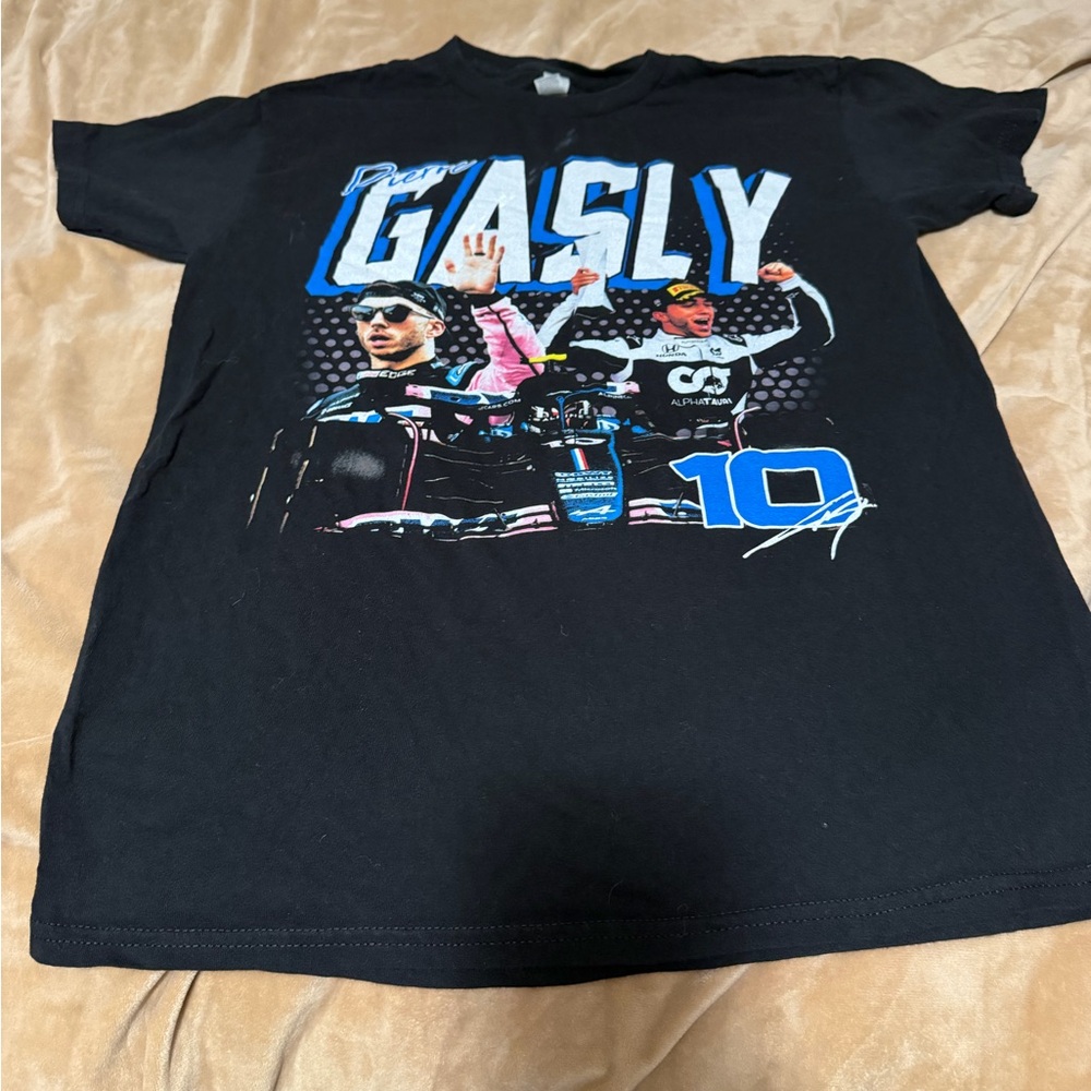 NASCAR Racing Gasly Black Graphic T-Shirt Medium